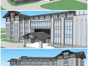 工业产业创意园工业产业园工厂房建筑工业建筑规划su模型设计模型下载